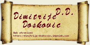 Dimitrije Dosković vizit kartica